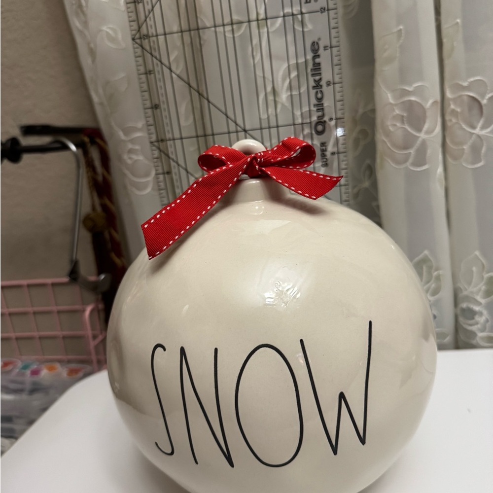 White Ceramic Holiday Ornament Rae Dunn